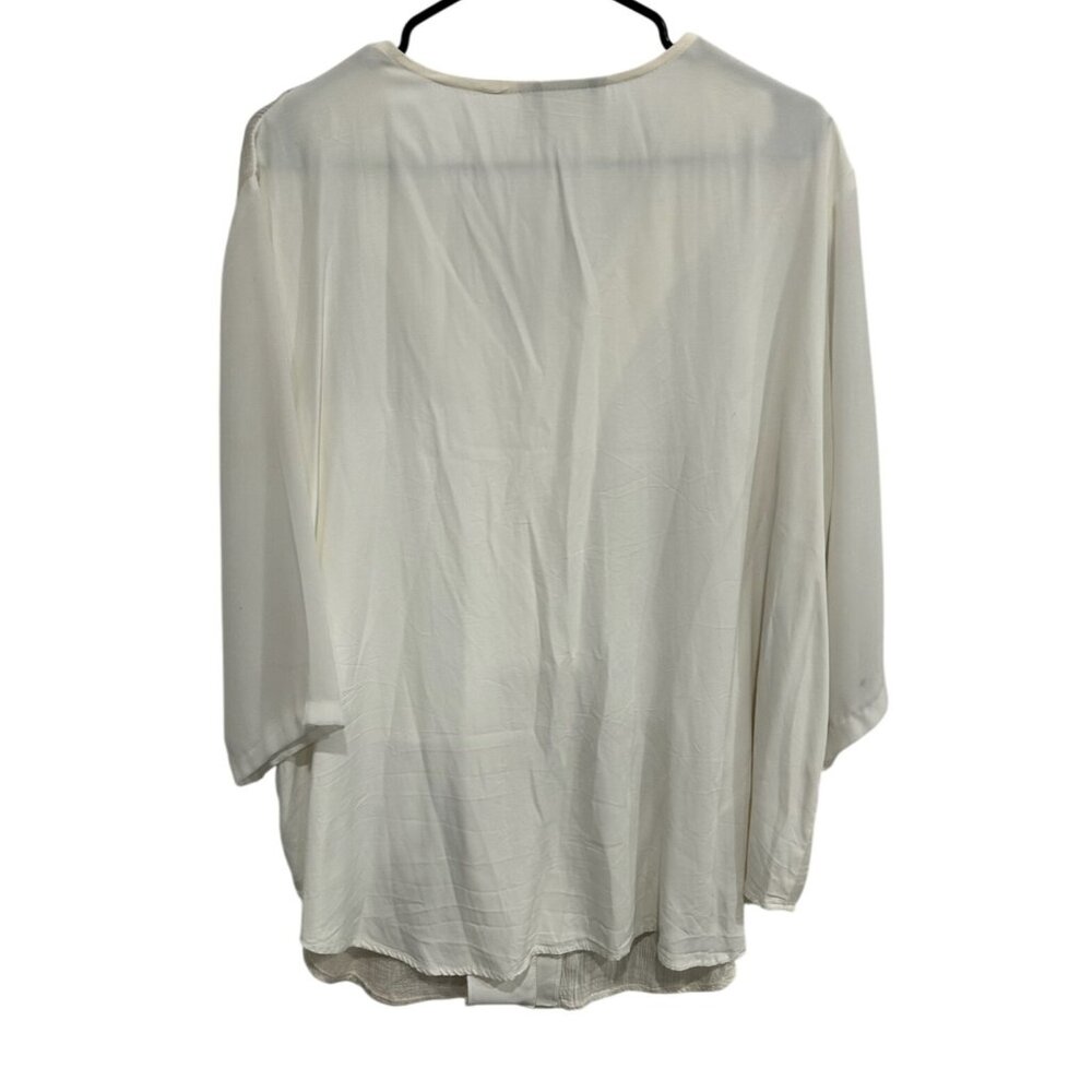 Vintage Fitting Image Patchwork Button Front Blou… - image 2